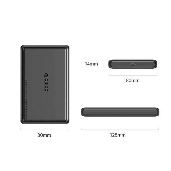 Orico външна кутия за диск Storage - Case - 2.5 inch USB-C/A Black - DDL25-C3-BK Orico външна кутия за диск Storage - Case - 2.5 inch USB-C/A Black - DDL25-C3-BK