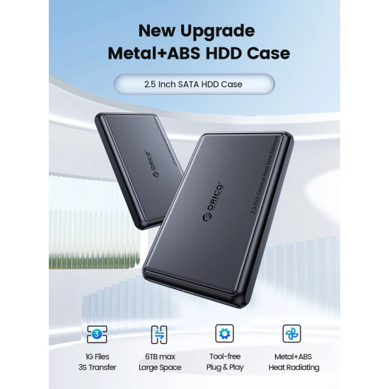 Orico външна кутия за диск Storage - Case - 2.5 inch USB-C/A Black - DDL25-C3-BK Orico външна кутия за диск Storage - Case - 2.5 inch USB-C/A Black - DDL25-C3-BK