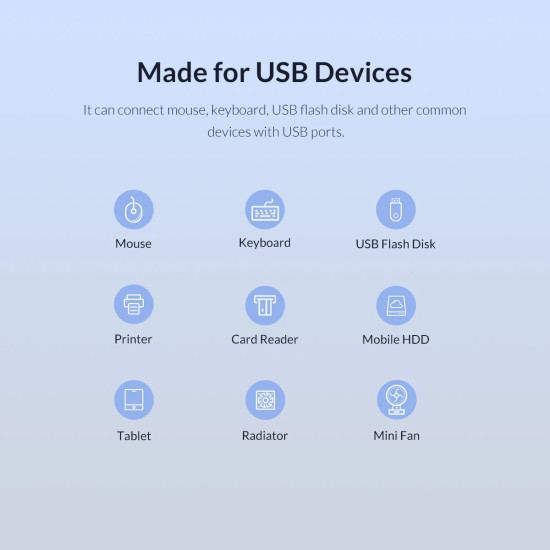 Orico хъб USB3.0 HUB 7 port with Power Adapter, On/Off buttons, Aluminium - BT2U3-7AB-EU-GY