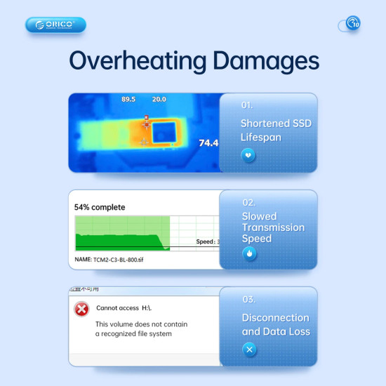 Orico външна кутия за диск Storage - Case - M.2 NVMe M-key 10 Gbps, Aluminium - AM2C3-G2-GY Orico външна кутия за диск Storage - Case - M.2 NVMe M-key 10 Gbps, Aluminium - AM2C3-G2-GY