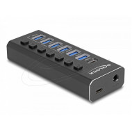 Delock 7 Port USB Hub with 4 Ports 10 Gbps and 4 Fast Charging Ports with Switch and Illumination Delock 7 Port USB Hub with 4 Ports 10 Gbps and 4 Fast Charging Ports with Switch and Illumination
