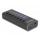 Delock 7 портов USB хъб с 3 порта 10 Gbps и 4 Портове за бързо зареждане 5 Gbps сс превключвател