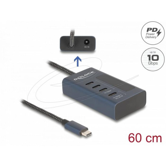 Delock USB Хъб, 4 x USB Type-C, 10 Gbps Delock USB Хъб, 4 x USB Type-C, 10 Gbps