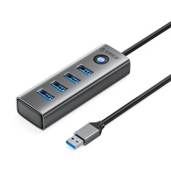 Orico хъб HUB USB3.0 4 port, Aluminium, Grey - PDD4U-U3-015-GY Orico хъб HUB USB3.0 4 port, Aluminium, Grey - PDD4U-U3-015-GY
