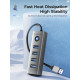 Orico хъб HUB USB3.0 4 port, Aluminium, Grey - PDD4U-U3-015-GY
