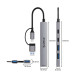 Orico хъб HUB USB-C 5 port - USB3.0 x 1, USB2.0 x 2, USB-C x 2, Aluminium - YSA4-U2-GY