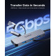 Orico хъб HUB USB-C/USB-A 4 port - USB3.0 x 1, USB2.0 x 3, Aluminium - YSA5-U3-GY