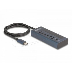 Delock USB Хъб, 7 порта, 10 Gbps, 6 x Data USB-C, 1 x PD 20W