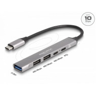 Delock 4 Port Slim USB Type-C™ Hub with 1 x USB 10 Gbps Type-A + 2 x USB 2.0 Type-A + 1 x USB 2.0 USB Type-C™ and PD 95 W Delock 4 Port Slim USB Type-C™ Hub with 1 x USB 10 Gbps Type-A + 2 x USB 2.0 Type-A + 1 x USB 2.0 USB Type-C™ and PD 95 W