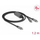 Delock Кабел USB-C, Y-кабел, 2 x USB-C PD 3.0, 100 W, 1.2 m