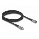 Delock Удължителен кабел USB-C, 40 Gbps, PD 240W, 2 м, сив
