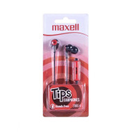MAXELL HEADPHONES + EARBUD IN-TIPS RED MAXELL HEADPHONES + EARBUD IN-TIPS RED