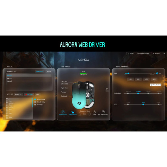 Lamzu професионална геймърска мишка MAYA X 8K - Wireless Gaming Mouse - Aimlabs Edition Lamzu професионална геймърска мишка MAYA X 8K - Wireless Gaming Mouse - Aimlabs Edition