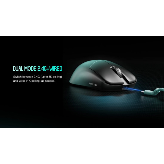 Lamzu професионална геймърска мишка MAYA X 8K - Wireless Gaming Mouse - Aimlabs Edition Lamzu професионална геймърска мишка MAYA X 8K - Wireless Gaming Mouse - Aimlabs Edition