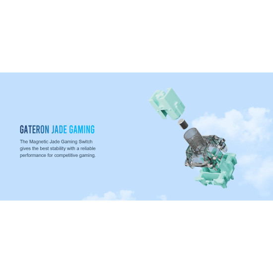 Lamzu професионална геймърска механична клавиатура Professional Gaming Mechanical Keyboard JET 75 - 8K, Magnetic Gateron Jade Switches - White/Blue