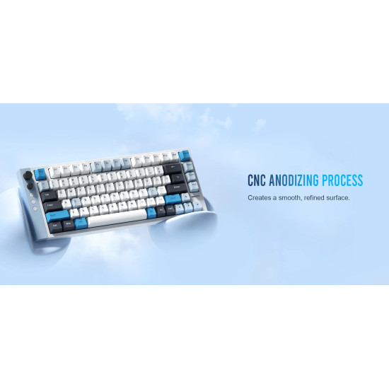 Lamzu професионална геймърска механична клавиатура Professional Gaming Mechanical Keyboard JET 75 - 8K, Magnetic Gateron Jade Switches - Black/Yellow