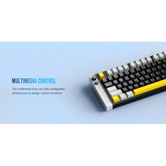 Lamzu професионална геймърска механична клавиатура Professional Gaming Mechanical Keyboard JET 75 - 8K, Magnetic Gateron Jade Switches - Black/Yellow