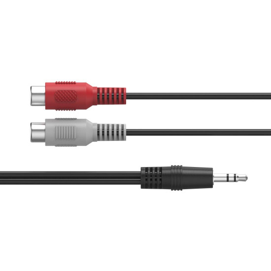 HAMA Аудио адаптер, 2 x RCA женско - 3.5 mm жак мъжко, стерео HAMA Аудио адаптер, 2 x RCA женско - 3.5 mm жак мъжко, стерео