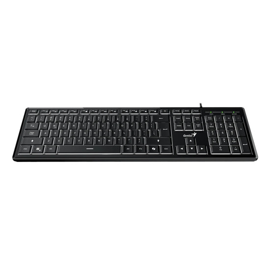 Genius клавиатура кирилизирана Keyboard SlimStar 820 Black  - AI, Illuminated, Slim, BG, USB