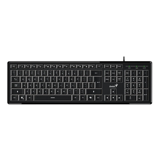Genius клавиатура кирилизирана Keyboard SlimStar 820 Black  - AI, Illuminated, Slim, BG, USB