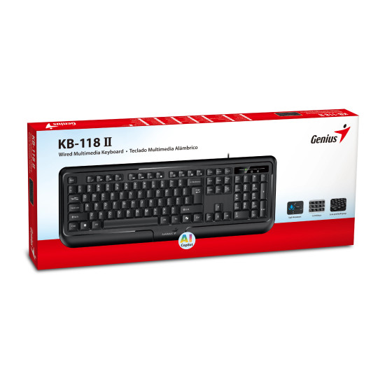 Genius клавиатура кирилизирана Smart Keyboard KB-118 II Black - AI, BG Layout, USB