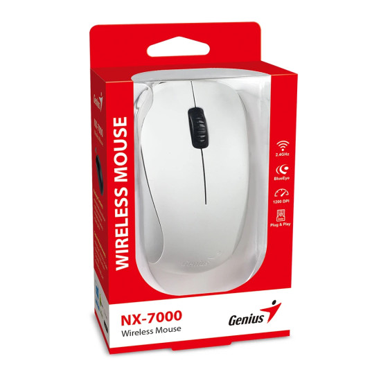Genius безжична мишка Wireless Mouse - NX-7000 White - 2.4GHz
