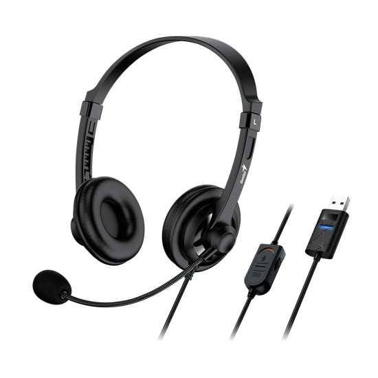 Genius слушалки с микрофон Headset HS-230U - USB, Mic, Black