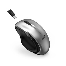 Genius безжина безшумна мишка Mouse Wireless Silent - Ergo 8200S Silver - Silent, 2.4GHz, USB-C receiver Genius безжина безшумна мишка Mouse Wireless Silent - Ergo 8200S Silver - Silent, 2.4GHz, USB-C receiver
