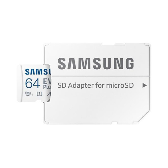 Карта памет Samsung EVO Plus, microSDXC, UHS-I, 64GB, Адаптер Карта памет Samsung EVO Plus, microSDXC, UHS-I, 64GB, Адаптер