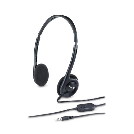Genius слушалки с микрофон Headset HS-200C - Lightweight, Black Genius слушалки с микрофон Headset HS-200C - Lightweight, Black