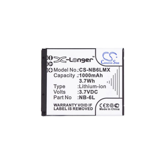 Camera Battery for CANON NB6L LiIon 3.7V 1000mAh LiIon Cameron Sino Camera Battery for CANON NB6L LiIon 3.7V 1000mAh LiIon Cameron Sino