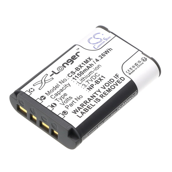 Camera Battery for SONY NP-BX1 LiIon 3.7V 1150mAh  Cameron Sino Camera Battery for SONY NP-BX1 LiIon 3.7V 1150mAh  Cameron Sino