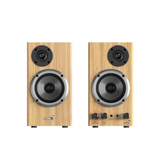 Genius тонколони Speakers 2.0 - SP-HF520BT - 20W RMS, Bluetooth, 3D Surround, Pine Wood Genius тонколони Speakers 2.0 - SP-HF520BT - 20W RMS, Bluetooth, 3D Surround, Pine Wood