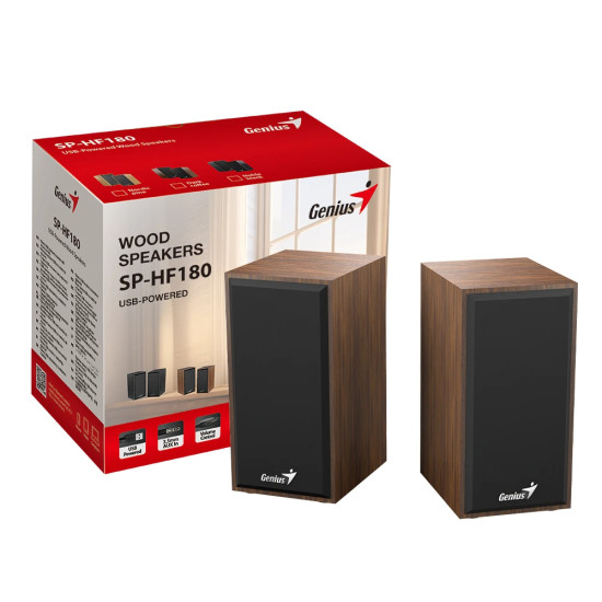 Genius тонколони Speakers 2.0 - SP-HF180 - 6W, USB, Wood Genius тонколони Speakers 2.0 - SP-HF180 - 6W, USB, Wood