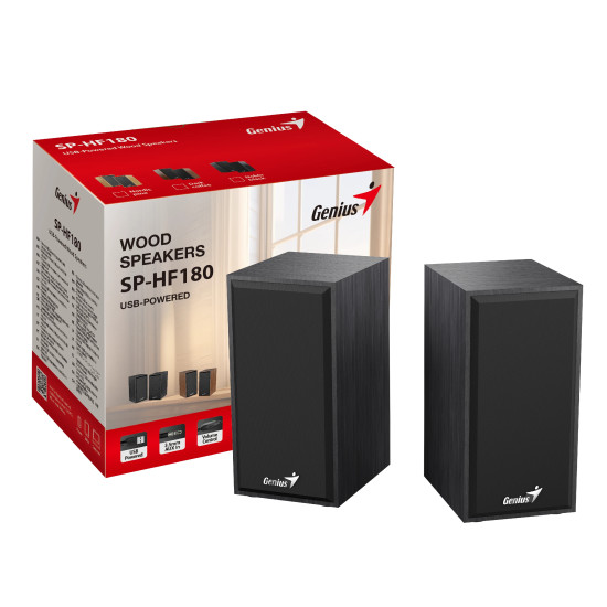 Genius тонколони Speakers 2.0 - SP-HF180 - 6W, USB, Black Genius тонколони Speakers 2.0 - SP-HF180 - 6W, USB, Black