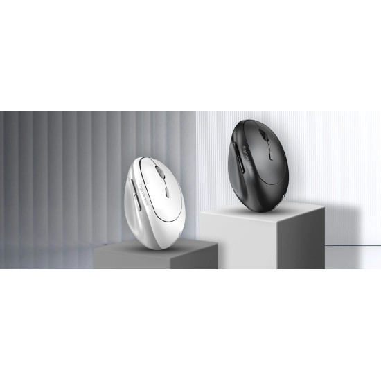 Genius вертикална безжична мишка Vertical Mouse wireless Ergo 8350S - Silent, AI, Bluetooth, 2.4G, Dark Grey