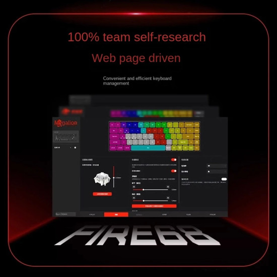 Madlions професионална геймърска механична клавиатура Professional Gaming Mechanical Keyboard FIRE 68 RGB - 8K, Gateron Dual-Rail Magnetic Switches [Linear], R