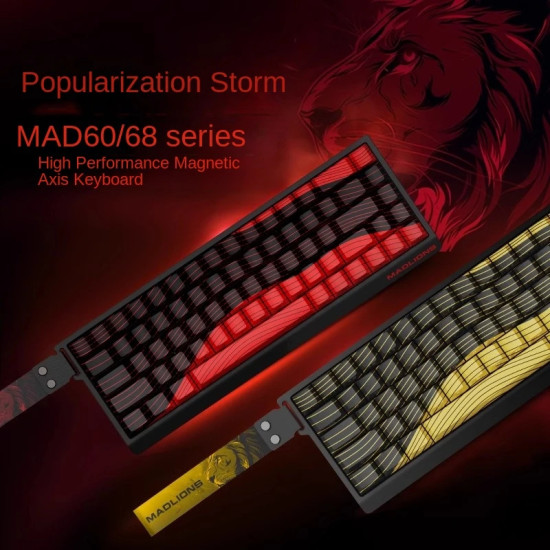 Madlions професионална геймърска механична клавиатура Professional Gaming Mechanical Keyboard MAD 60 HE Contour Flagship - 8K, Gateron Jade Pro [Linear]