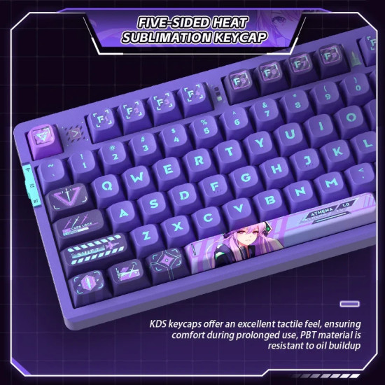 VGN безжична геймърска механична клавиатура Wireless Gaming Mechanical Keyboard - V87 Caribbean Blue - Power Silver Switches [Linear]