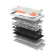 VGN безжична геймърска механична клавиатура Wireless Gaming Mechanical Keyboard - N75 PRO Jelly Orange - Kailh Vaporwave Switches [Linear]
