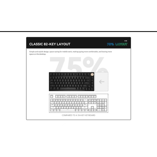 VGN безжична геймърска механична клавиатура Wireless Gaming Mechanical Keyboard - N75 PRO Caribbean Blue - Azure Switches [Linear]