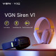 VGN безжични геймърски слушалки Wireless Gaming Headphones - SIREN V1 White - Bluetooth 5.3, 2.4G