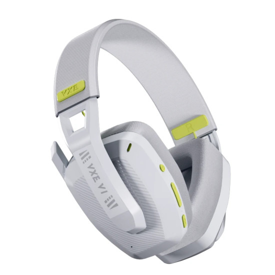 VGN безжични геймърски слушалки Wireless Gaming Headphones - SIREN V1 White - Bluetooth 5.3, 2.4G