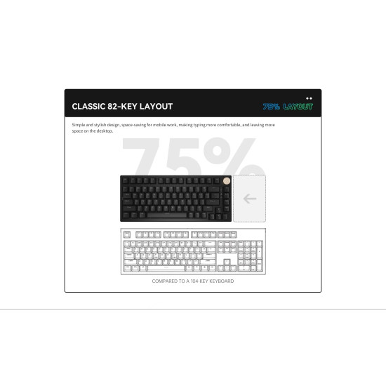 VGN професионална геймърска механична клавиатура Professional Gaming Mechanical Keyboard N75 RGB Caribbean Blue - Power Purple Switches [Tactile]