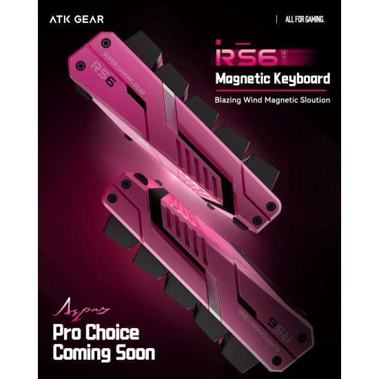 ATK професионална геймърска механична клавиатура Professional Gaming Mechanical Keyboard RS6 Ultra - 8K, TTC RGB Magneto Switches [Linear] - White Shadow