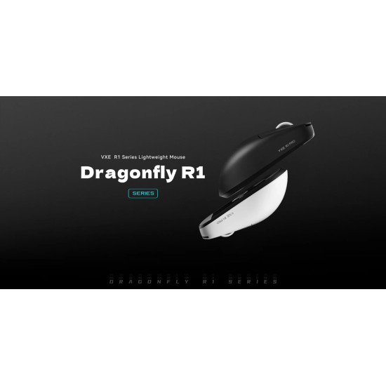 VXE професионална геймърска мишка Wireless Gaming Mouse Dragonfly R1 SE+ - Huano Blue Glow V2, White VXE професионална геймърска мишка Wireless Gaming Mouse Dragonfly R1 SE+ - Huano Blue Glow V2, White