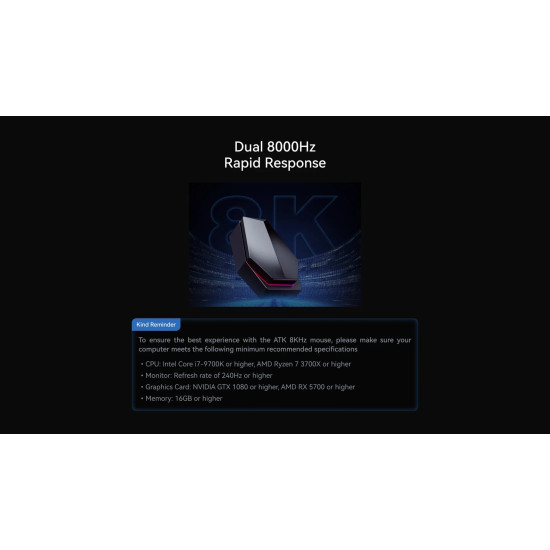 ATK професионална геймърска мишка Wireless Gaming Mouse Z1 ULTRA - 8K, White ATK професионална геймърска мишка Wireless Gaming Mouse Z1 ULTRA - 8K, White