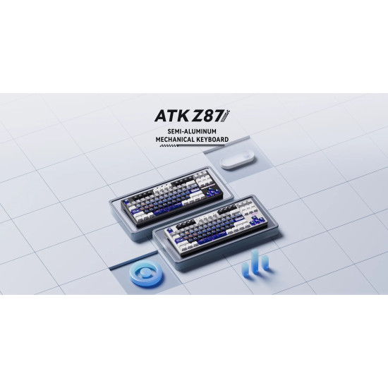 ATK професионална безжична геймърска механична клавиатура Wireless Professional Gaming Mechanical Keyboard - Z87 PRO Side Engraving - Aniya Switches