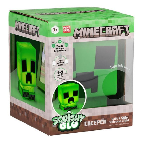 Paladone: Minecraft - Creeper SquishyGlo Silicone Light Rechargeable, PP14710MCF Paladone: Minecraft - Creeper SquishyGlo Silicone Light Rechargeable, PP14710MCF