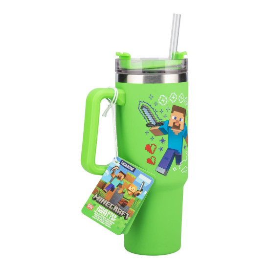 Paladone: Minecraft - Green 900ml Multiway Travel Cup Stra, PP14600MCF Paladone: Minecraft - Green 900ml Multiway Travel Cup Stra, PP14600MCF